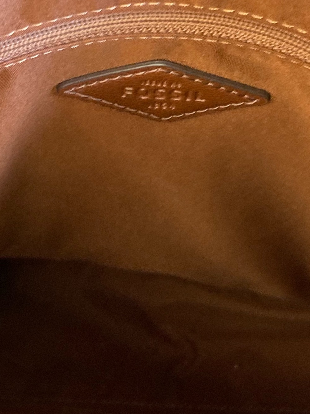 Fossil Emery Backpack Denim Canvas and Leather - Picture 7 of 10